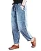 Mordenmiss Women's New Casual Wide Leg Pants Side Pockets Denim Haren Pants