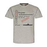 Projekt Schwimmweste U-Boot Rakete Marine Geheim Waffe - T Shirt #18497, Größe:XXL, Farbe:Grau