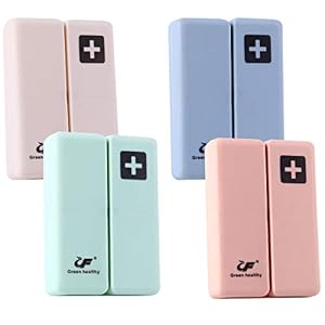 Gresunny 4 stuks pillendoos 7 dagen plastic draagbare medicijnbox met 7 compartimenten en deksel pill box organiseer…