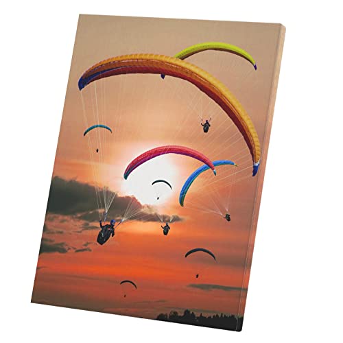 Parapentes dans le Soleil Couchant : Sublimez Vos Murs Vides Grâce à cette Toile Lumineuse