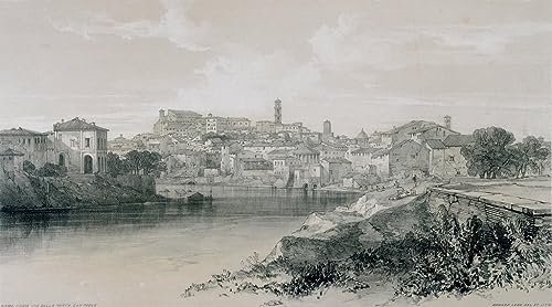 Toile peinture murale Vues de Rome Edward Lear 60x90cm tableau abstrait pour salon
