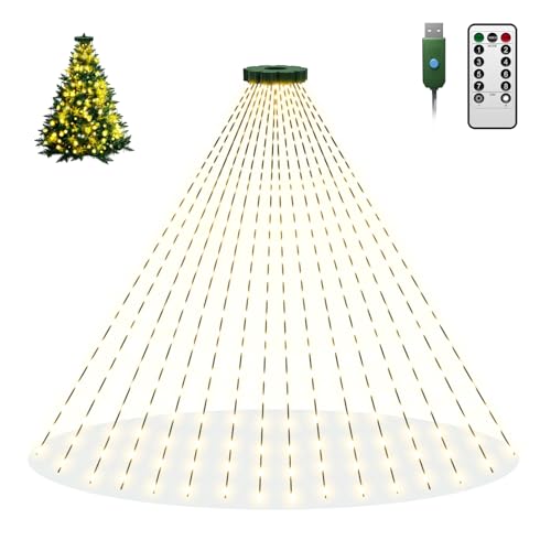 btfarm 400 LED lichterkette Weihnachtsbaum Innen mit Fernbedienung, 2M 16 Stränge Weihnachtsbaum Beleuchtung Stecker USB, 8 Modi Timer Christbaumbeleuchtung mit Ring Dimmbar für 1.5M-2.1M Tannenbaum btfarm 400 LED lichterkette Weihnachtsbaum Innen mit Fernbedienung, 2M 16 Stränge Weihnachtsbaum Beleuchtung Stecker USB, 8 Modi Timer Christbaumbeleuchtung mit Ring Dimmbar für 1.5M-2.1M Tannenbaum