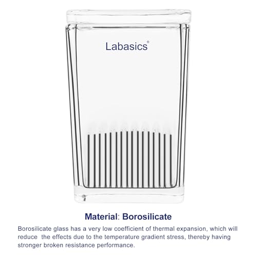 Labasics Glas TLC Entwicklungstank, Quadrat, Laborausrüstung für Dünnschichtchromatographie, Korrosionsbeständigkeit