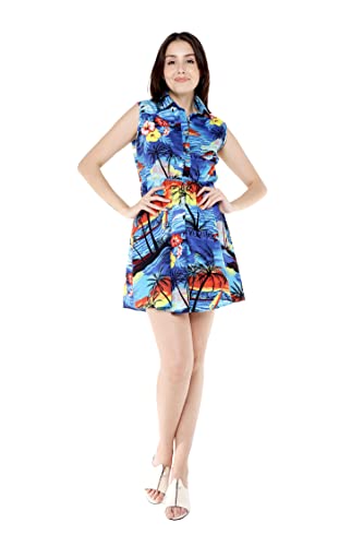Image of Hawaii Hangover Family Matching Hawaiian Clothes, Sunset Blue | Family matching Hawaiian outfits, Sunset Blue, 100% cotton, machine washable, tropical floral print, luaus, cruises