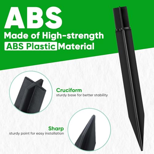 Image of Solar Lights Outdoor Stakes - 0.82 inch x 13.46 inch Outdoor Ground Stake, ABS Plastic IP65 Waterproof Solar Security Light for Yard, Garage, Driveway, Garden