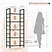 Sweetcrispy Book Shelf, 5 Tier Bookcase, Modern Tall Bookshelf for Garage Kit, CDs, Movies, Industrial Corner Storage Organizer for Bedroom Home Office Kitchen Living Room, Black