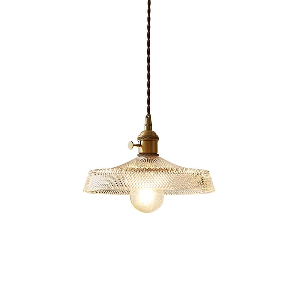 Lámpara colgante de vidrio nórdica con soporte de latón mini candelabro