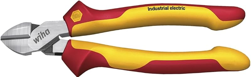 Alicate de Corte Diagonal Wiha 43341 Industrial Electric com DynamicJoint 180 mm Vermelho e Amarelo