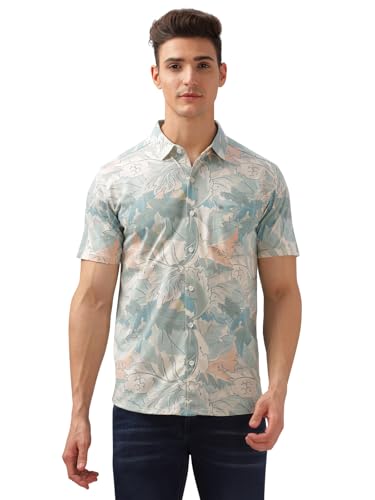 Image of BULLMER Trendy Regular Fit Printed Causal Half Sleeve Shirt for Men