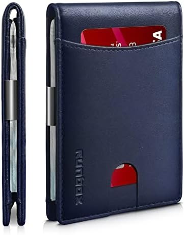 RUNBOX Slim Money Clip Wallet for Men, RFID Blocking Bifold, Front Pocket