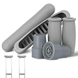 Crutch Pads and Caps Set (6 Pcs) - Comfort Padding for Armpits and Hand Grips with Replacement Feet Caps, Universal Fit for Standard Crutches - Relief Accessories for Adults and Kids