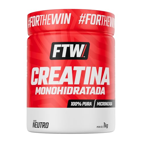 FTW Creatina Monohidratada 100% Pura – Explosão de Energia, Força e Resistência – Absorção Rápida para Ganho de Massa e Performance – Pote 1kg