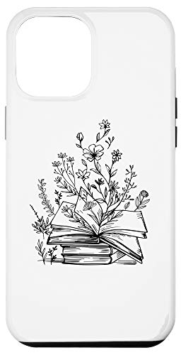 iPhone 12 Pro Max Books And Flower Plant Lady Book Lover Gift Bookworm Phone Case