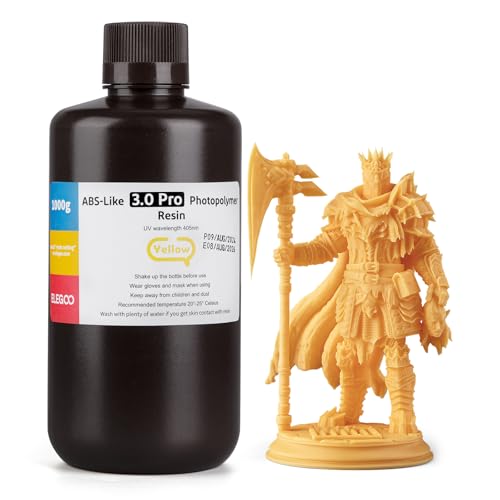 ELEGOO ABS-Like 3D Resin 3.0 Pro Yellow 1000g, Higher Scratch-Resistance