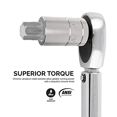 Neiko 10083A Master Torx Bit Socket And External Torx Socket Set, S2 And Crv Steel, Supreme Torque Output Complete Kit, 60 Pieces #TOP2