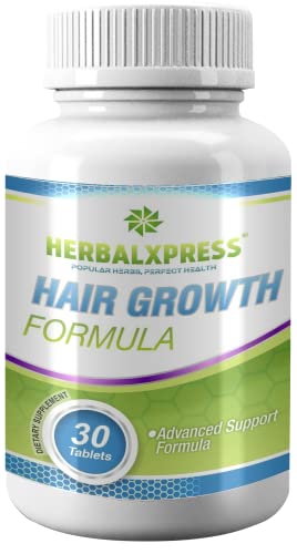 Herbalxpress Hair Growth Formula 30 Tablets for Men and Women - Supplement for preventing hair loss and support healthy hair growth and appearance