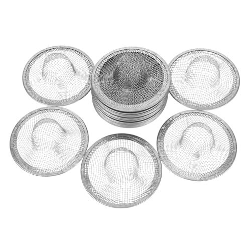 BAZEITFLOW Colador de Desagüe para Fregadero de Cocina y Baño Tapón de Malla de Acero Inoxidable de 7 CM Filtro Recogedor de Pelo 20 Piezas para Drenajes Antidesbordamiento