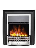 Dimplex Cheriton Deluxe Freestanding Optiflame Electric Fire, Chrome and Black Freestanding LED Flame Effect with Variable Flame Brightness, Coal Fuel Bed, 2kW Fan Heater and 1000/2000 Watt Settings