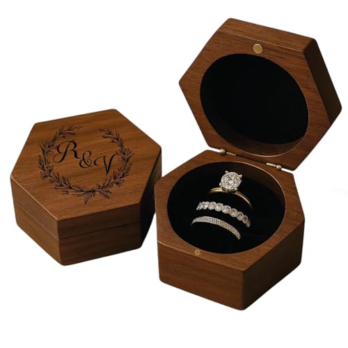 Personalized Engraving Wooden Ring Box, Custom...