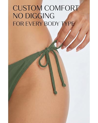 Image of Holipick Bikini Bottoms for Women String Bathing Suit Bottom with Moderate Coverage Low Waist Swim Bottom