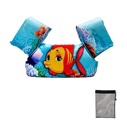 Elejolie Kid Swim Vest for Child Learn Swiming Training,Infant Safety Swim Aid Jacket for Toddler 2 3 4 5 6 Years Old,Arm Wings for Baby 22-66lbs