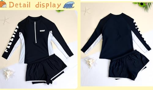 Image of KORADI Girls Swimsuits Rash Guard Swim Set Kids Two-Piece Bathing Suits Teen Swimwear Beach Shorts Sun Protection Swim Shirts