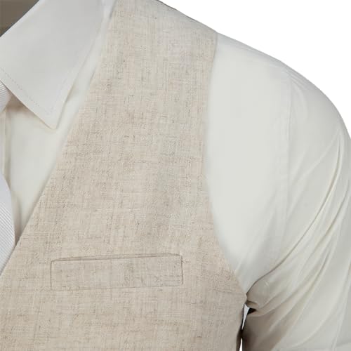 Mens Suits Linen Suit for Men Slim Fit Formal Wedding Suits 2 Pieces Tuxedo Vest Pants Sets3