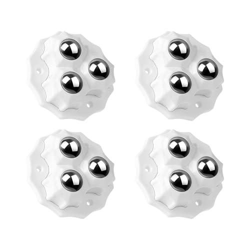 4 Pack Self Adhesive Caster Wheels, 360° Swivel White Self Adhesive Furniture Casters, Mini Caster Wheels With 3 Ball Roller for Small Appliances & Furniture, Easy Install