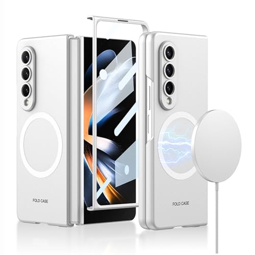 Coque magnétique Samsung Z Fold 7 rigide blanche avec vitre de protection