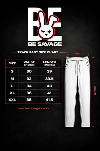 Image of BE SAVAGE Trendy Side Zip Baggy Track Pants for Men | Joggers | Gym Wear | Casual & Street Style Trackpants | Relaxed Fit with Zipper Pockets