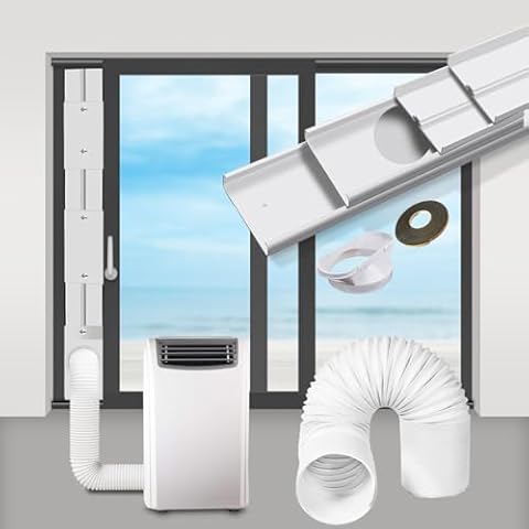 gulrear Sliding Door Air Conditioner Kit,Max Adjustable Length 228cm/90Inch, Sliding Door AC Vent Kit, Suit for 13cm/5.1Inch Exhaust Hose… Cover