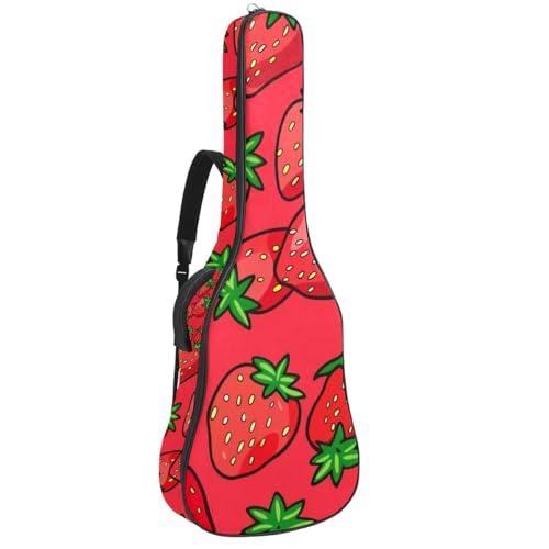 Sac guitare acoustique fraise pour transporter votre instrument en cours de musique