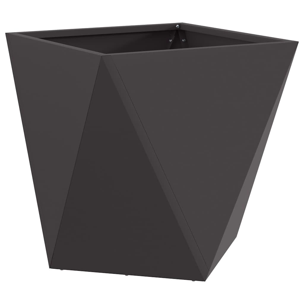 Pflanzkübel Schwarz aus Stahl 40 x 40 x 40 cm 2 Stück, frostfest und robust für Garten, Balkon, Terrasse und Wohnzimmer, mit Drainage und wasserspeicher für Pflanzenpflege