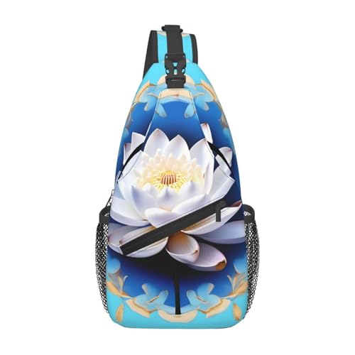 Mochila cruzada de flores estilo asiático para senderismo unisex