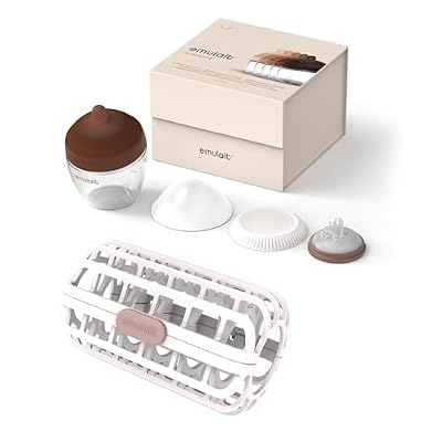 Emulait Classic Glass Baby Bottle, Shape 4, Color Deep & Dishwasher Basket Bundle