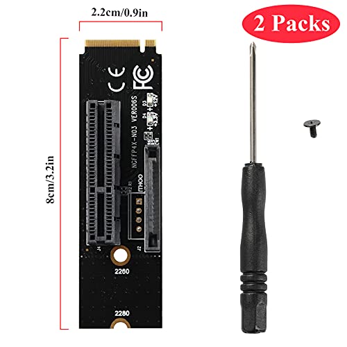 Image of 2 Pack M.2 Key M Transfer PCI-E1X4X Card to M.2NGFF Adapter Card (2 Pack)
