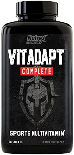 Nutrex Research - Vitadapt Complete Sports Multivitamin for Men and Women (90 Tablets) - 24 Vitamins, Minerals and Adaptogens for Athletes - Women & Mens Multivitamin Daily Gym Supplements Stack