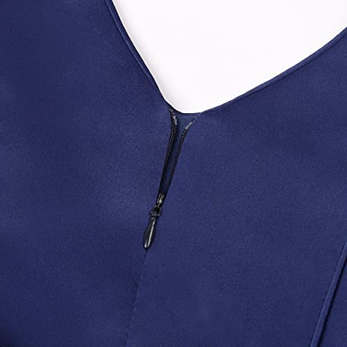 Aimjchld Big Girls Ruffle A-Line Rustic Flower Dress Tea Length Party Wedding Pageant Ball Gowns Sundress Bridesmaid Formal Fancy Graduation Dresses Size 7 8 Years (Navy Blue 140) #TOP4