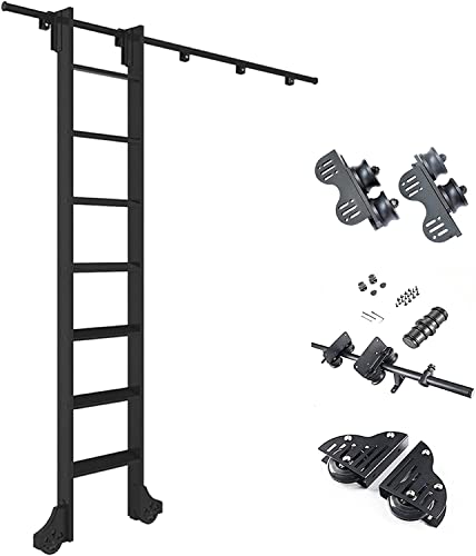 Kit rail de bibliothèque coulissante de 1 à 6m avec roulettes