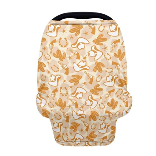 Belidome Western Cowboy Nursing Breastfeeding Scarf Cactus Star Print Soft Stretchy Canopy Carrier Covers for Baby Boys Girls