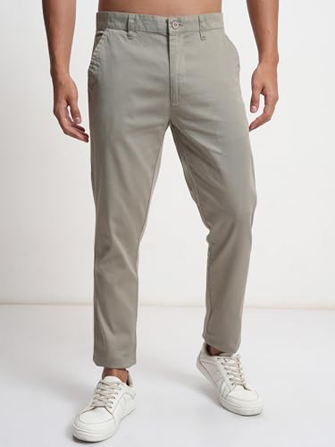 Image of Highlander Men's Slim Fit Formal Trousers | Ankle Length |Smart Trousers for Men | Chino Trousers for Men|Elegant Design | Comfortable Fabric for Daily Work & Formal Occasions