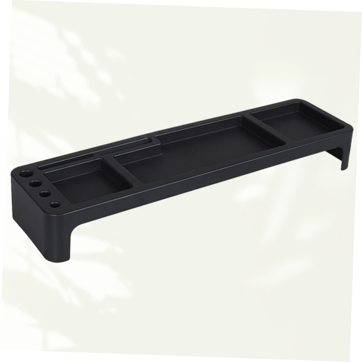 Supporto Per Tastiera In ABS Nero - Mensola Organizzatrice Da Scrivania 52,8x14x7 Cm, Per Tastiera, Mouse, Telefono, Salvaspazio