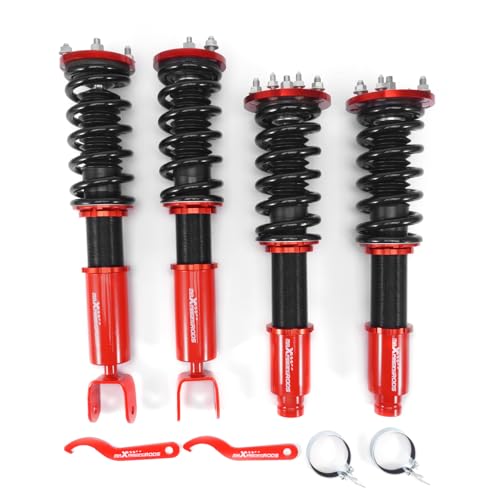 maXpeedingrods Coilovers for Honda Acoord 2008-2012, for Acura TSX Sedan CU2 2009-2014, Height Adjustable Coilovers Suspension Kit, Preset Damping Shock Absorber Lowering Kit Red
