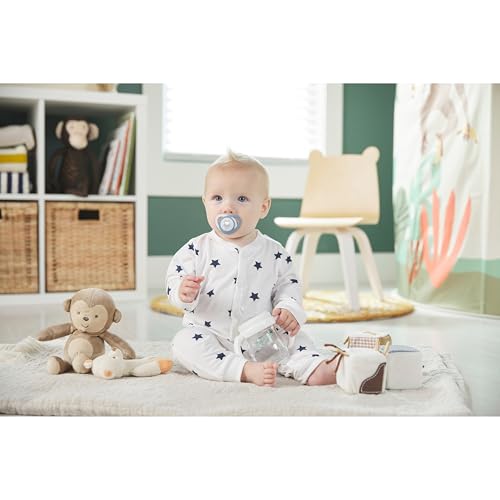 Image of NUK Glow-in-the-Dark Orthodontic Pacifier with Heart-Shaped Shield, BPA-Free, fits 6-18 Months, 4-Pack