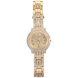 Alasum Orologio da Donna Elegante in Lega Dorata Cristalli Brillanti, Design alla Moda, Movimento al Quarzo Preciso e Quadrante Numeri Romani, per Occasioni Speciali