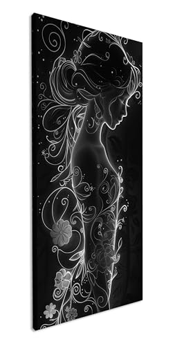 Belleza luminosa – Ornamento rojo fuego en la oscuridad. Panorama 100 x 50 cm Efecto: Impresión artística XXL en marco de madera/lienzo/mural/decoración de salón