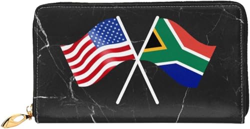 American And South Africa Flag Wallet Card Bag