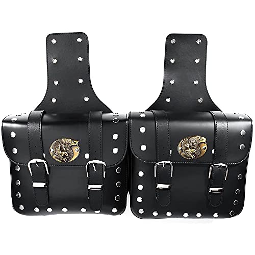 Sacoches latérales de selle pour moto et scooter avec grande capacité de rangement noir