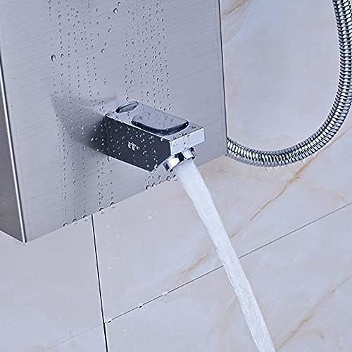 Panel de ducha con efecto lluvia y cascada, grifo digital para baño, juego multifuncional con chorros miniatura 7