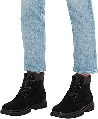 Calvin Klein Herren Mid Boot Stiefel Leder, Mehrfarbig (Black/Stormfront), 40 – Ansicht 5